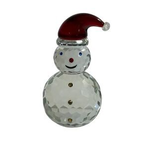 Judith Ripka Crystal Snowman Figurine Paperweight 24% Crystal 5"
